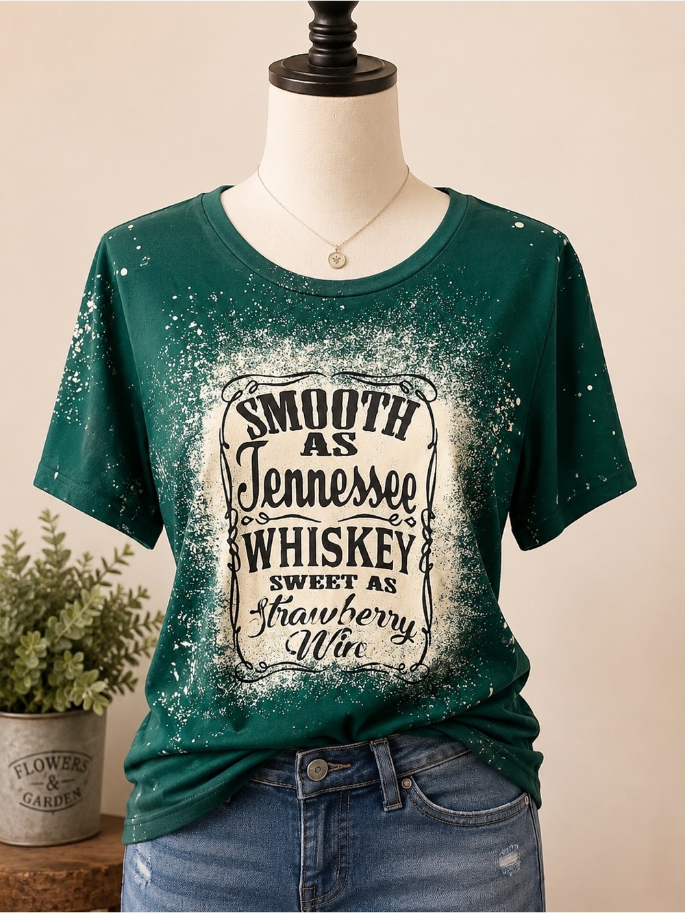 🆕 Green 'Smooth as Tennessee Whiskey' Graphic Tee